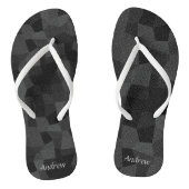 Moderne Abstracte geometrie (zwart en grijs) Teenslippers (Voetbed)