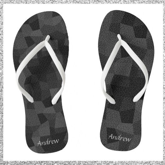 Moderne Abstracte geometrie (zwart en grijs) Teenslippers