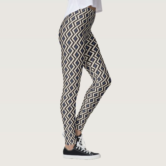 Moderne Abstracte geometrische 2 - Blue Ridge, Pan Leggings (Rechts)