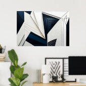 Moderne Abstracte Geometrische Architectuur Poster (Thuiskantoor)