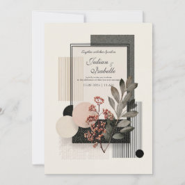 Moderne Abstracte Geometrische Bes Wedding Kaart