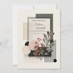 Moderne Abstracte Geometrische Bes Wedding Kaart