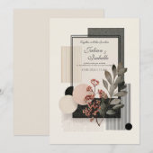 Moderne Abstracte Geometrische Bes Wedding Kaart (Voorkant / Achterkant)