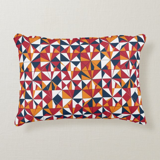 Moderne Abstracte Geometrische Bladeren Patroon Accent Kussen (Voorkant)