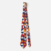 Moderne Abstracte Geometrische Bladeren Patroon Stropdas (Voorkant)