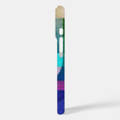 Moderne abstracte geometrische blauwe roze cirkel Case-Mate iPhone case (Achterkant / Links)