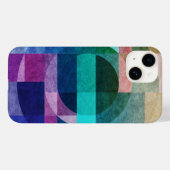 Moderne abstracte geometrische blauwe roze cirkel Case-Mate iPhone case (Achterkant (horizontaal))