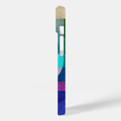 Moderne abstracte geometrische blauwe roze cirkel Case-Mate iPhone case (Achterkant / Links)