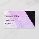 *~* Moderne Abstracte geometrische blauwe roze zwa Visitekaartje (Achterkant)