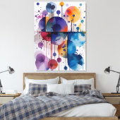 Moderne Abstracte Geometrische Cirkels Canvas Afdruk (Insitu (Slaapkamer))