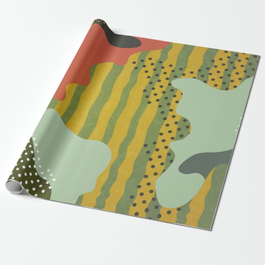 Moderne abstracte geometrische compositie met deco cadeaupapier (Uitgerold)