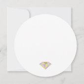 Moderne abstracte geometrische diamantjuwelbruilof kaart (Achterkant)