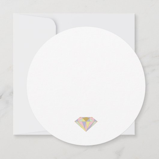 Moderne abstracte geometrische diamantjuwelbruilof kaart (Achterkant)