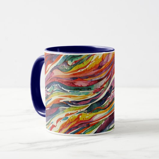 Moderne abstracte geometrische digitale patroon 40 mok (Voorkant links)