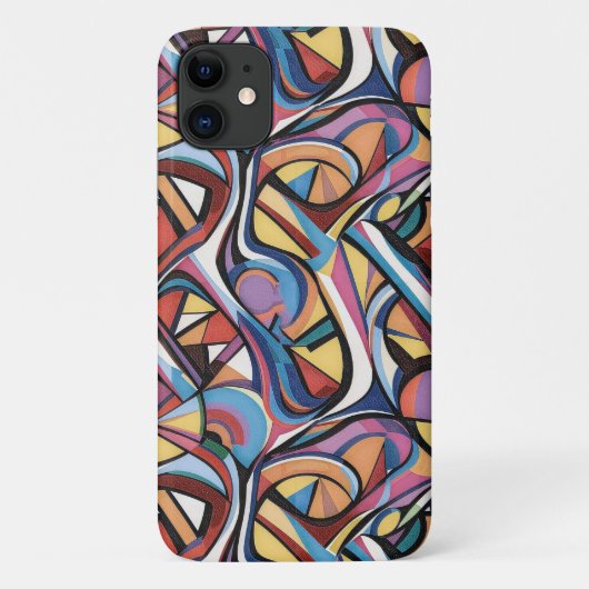 Moderne abstracte geometrische digitale patroon 48 Case-Mate iPhone case (Achterkant)