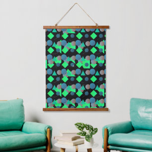 Moderne abstracte geometrische digitale patroon 61 hangend wandkleed