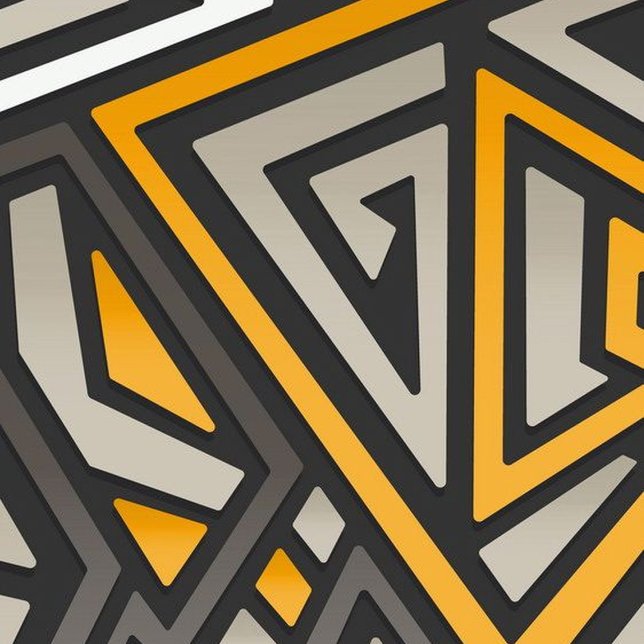 Moderne Abstracte Geometrische Driehoek Doolhof Kussen (Creator heeft geüpload)
