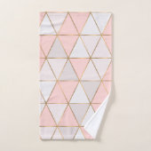 Moderne Abstracte geometrische driehoeken Peach Go Bad Handdoek (Handdoek)