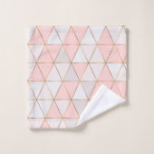 Moderne Abstracte geometrische driehoeken Peach Go Bad Handdoek (Wasdoekje)