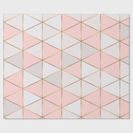 Moderne Abstracte geometrische driehoeken Peach Go Cadeaupapier (Vlak)