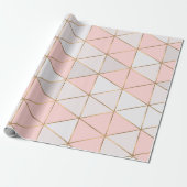Moderne Abstracte geometrische driehoeken Peach Go Cadeaupapier (Uitgerold)