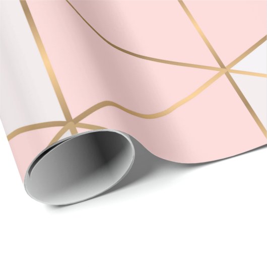 Moderne Abstracte geometrische driehoeken Peach Go Cadeaupapier (Rol Hoek)