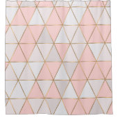 Moderne Abstracte geometrische driehoeken Peach Go Douchegordijn (Voorkant)