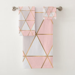 Moderne Abstracte Geometrische Driehoeken Perzik G Bad Handdoek