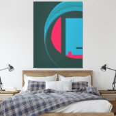 Moderne Abstracte Geometrische Echo  Canvas Afdruk (Insitu (Slaapkamer))