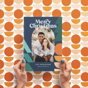 Moderne abstracte geometrische feestfoto feestdagenkaart
