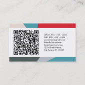 Moderne Abstracte Geometrische Foto QR Code Visitekaartje (Achterkant)