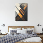 Moderne Abstracte Geometrische Gestructureerde Roe Canvas Afdruk (Insitu (Slaapkamer))