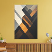 Moderne Abstracte Geometrische Gestructureerde Roe Canvas Afdruk (Insitu (Woonkamer))