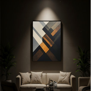 Moderne Abstracte Geometrische Gestructureerde Roe Canvas Afdruk