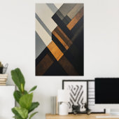 Moderne Abstracte Geometrische Gestructureerde Roe Poster (Thuiskantoor)
