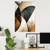 Moderne Abstracte Geometrische Getextureerde Aarde Poster (Thuiskantoor)