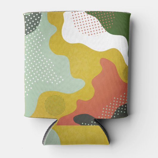 Moderne Abstracte geometrische golfsamenstelling Blikjeskoeler (Voorkant)