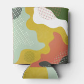 Moderne Abstracte geometrische golfsamenstelling Blikjeskoeler (Achterkant)