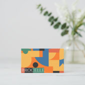 Moderne Abstracte Geometrische Grafisch Ontwerper Visitekaartje (Staand voorkant)
