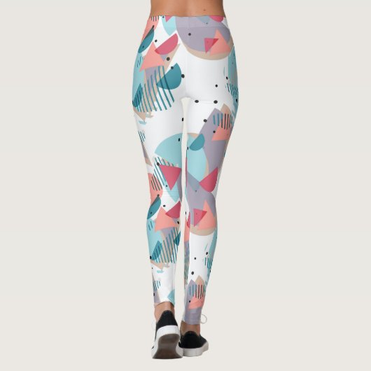 Moderne Abstracte Geometrische Hip 50s Art Pattern Leggings (Achterkant)