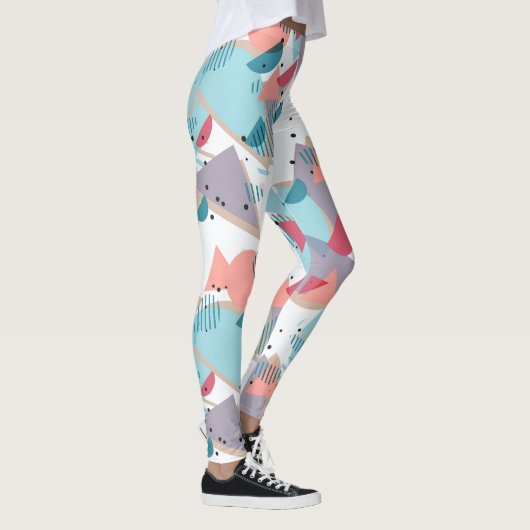 Moderne Abstracte Geometrische Hip 50s Art Pattern Leggings (Rechts)