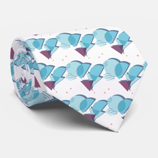 Moderne Abstracte Geometrische Hip 50s Art Pattern Stropdas (Opgerold)