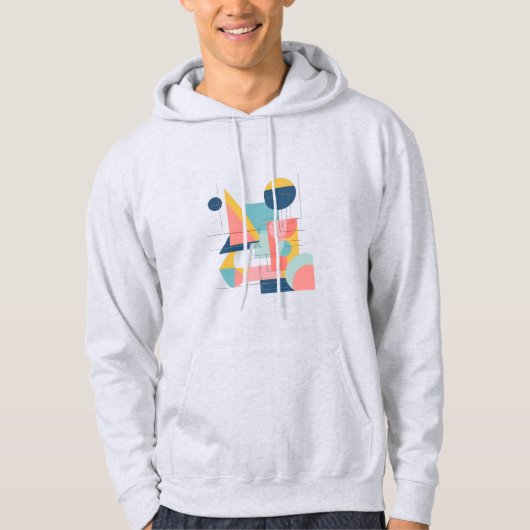 Moderne Abstracte Geometrische Hoodie Ontwerp, Min (Voorkant)