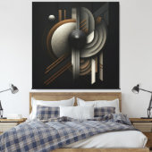 Moderne Abstracte Geometrische Inspiratie Canvas Afdruk (Insitu (Slaapkamer))