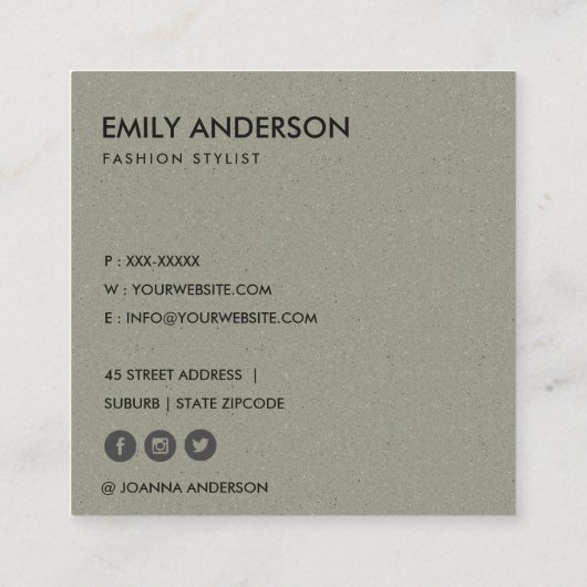 MODERNE ABSTRACTE GEOMETRISCHE KERAMISCHE TEXTUUR VIERKANTE VISITEKAARTJE (Achterkant)