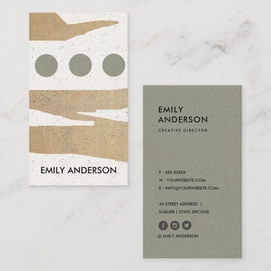 MODERNE ABSTRACTE GEOMETRISCHE KERAMISCHE TEXTUUR VISITEKAARTJE (Voorkant / Achterkant)