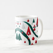 Moderne Abstracte Geometrische Kerstmok Koffiemok (Voorkant rechts)