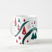 Moderne Abstracte Geometrische Kerstmok Koffiemok (Voorkant links)