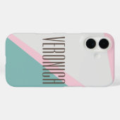 moderne Abstracte geometrische kleurenbloknaam Case-Mate iPhone Case (Achterkant (horizontaal))