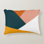 Moderne abstracte geometrische kleurenblokpatroon accent kussen<br><div class="desc">Kleurrijke geometrische combinatie.</div>